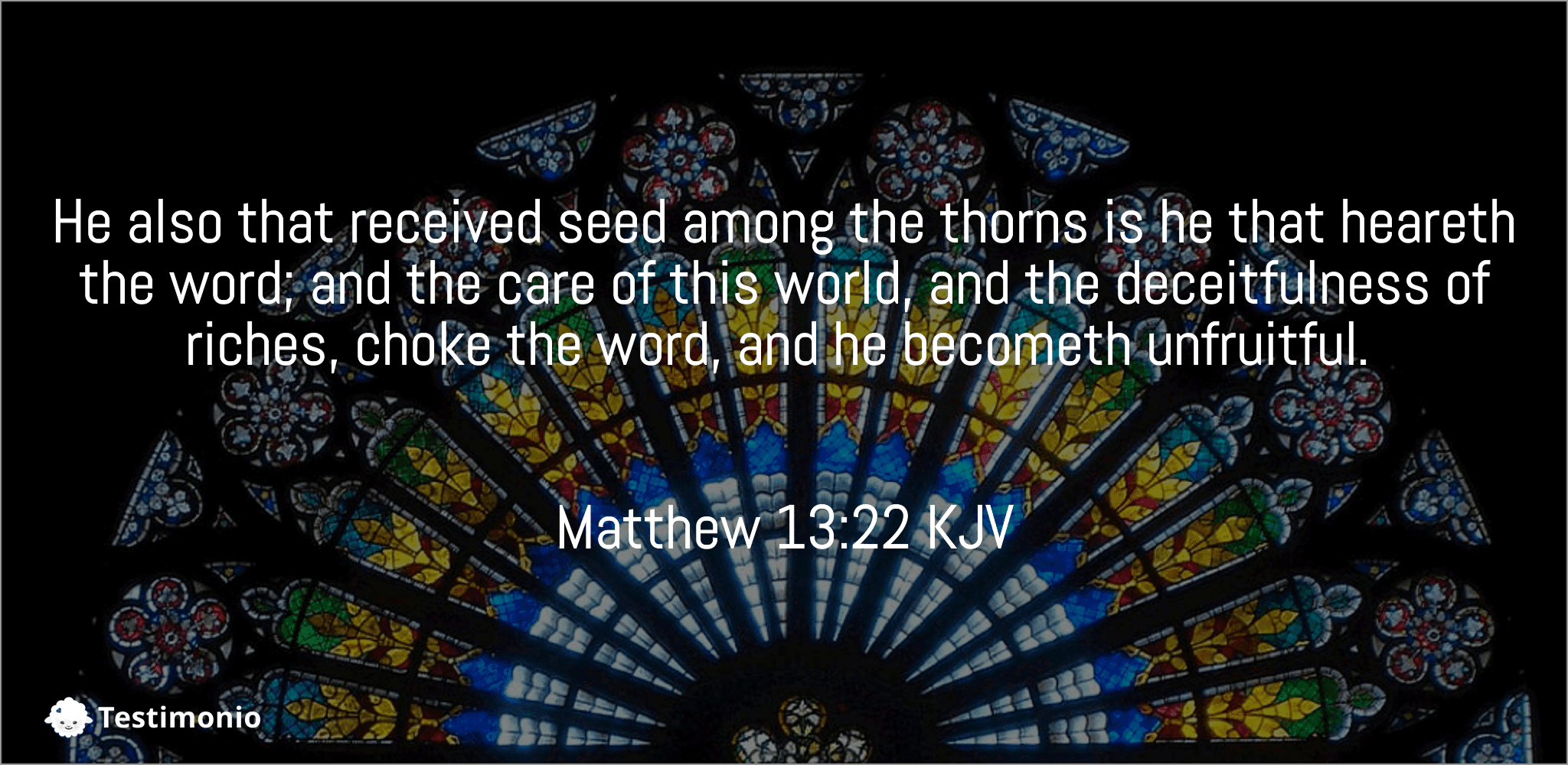 Matthew 13:22